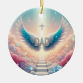 Treppe zum Paradies Vater Angel Wings Memorial Keramik Ornament (Vorne)
