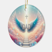 Treppe zum Paradies Vater Angel Wings Memorial Keramik Ornament (Links)