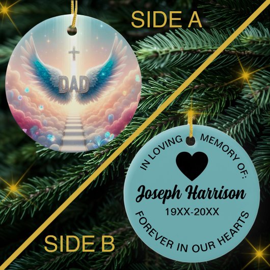 Treppe zum Paradies Vater Angel Wings Memorial Keramik Ornament