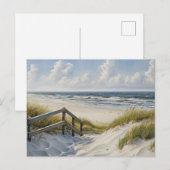 Treppe zum Strand Küstenkunst Postkarte (Vorne/Hinten)