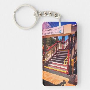 Treppen am Bahnhof Schlüsselanhänger