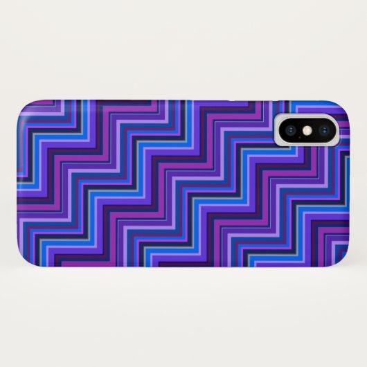 Treppen aus blauem und lila Streifen Case-Mate iPhone Hülle (Rückseite (Horizontal))