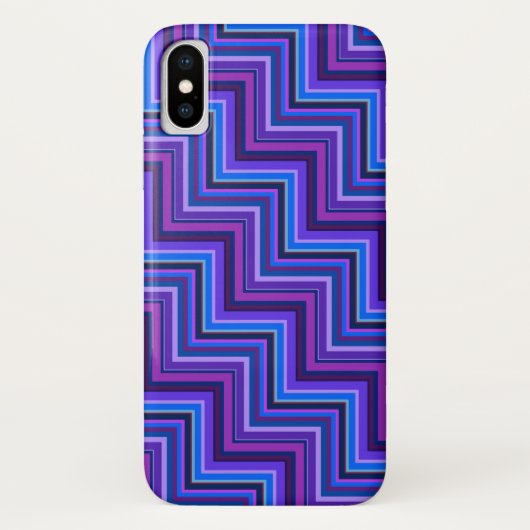 Treppen aus blauem und lila Streifen Case-Mate iPhone Hülle (Rückseite)