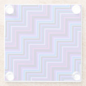 Treppen aus blauem und lila Streifen Glasuntersetzer (Rückseite)