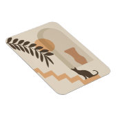 Treppen-Blatt-Vase Katze, Boho-Abstract-Geometrisc Magnet (Rechte Seite)