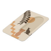 Treppen-Blatt-Vase Katze, Boho-Abstract-Geometrisc Magnet (Linke Seite)
