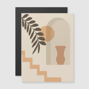 Treppen-Blatt-Vase Sonne, Boho-Abstracte Geometris Magneteinladung
