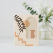 Treppen-Blatt-Vase Sonne, Boho-Abstracte Geometris Postkarte (Stehend Vorderseite)