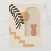 Treppen-Blatt-Vase Sonne, Boho-Abstracte Geometris Postkarte (Vorderseite)