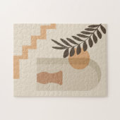 Treppen-Blatt-Vase Sonne, Boho-Abstracte Geometris Puzzle (Horizontal)