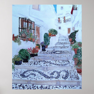 Treppen Die Altstadt von Frigiliana Poster