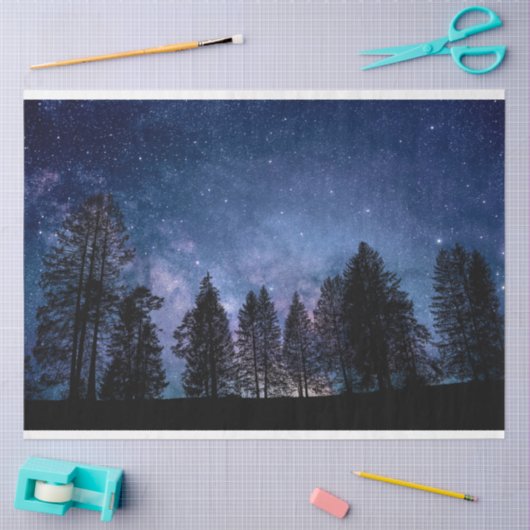 Treppen Forest Night Sky Decoupage Seidenpapier (Basteln)