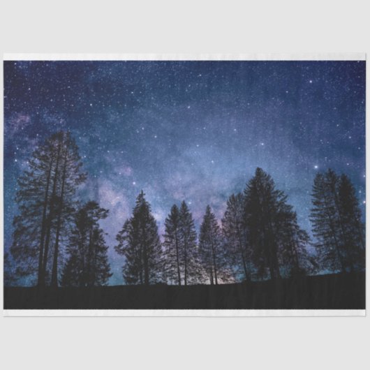 Treppen Forest Night Sky Decoupage Seidenpapier (Vorderseite)
