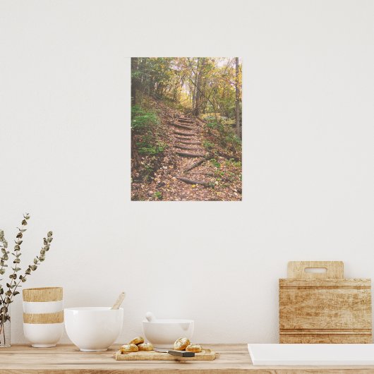 Treppen in den Wald Poster (Küche)