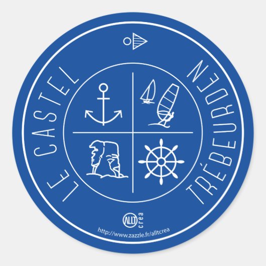 Treppen-Le Castel Runder Aufkleber (Vorderseite)