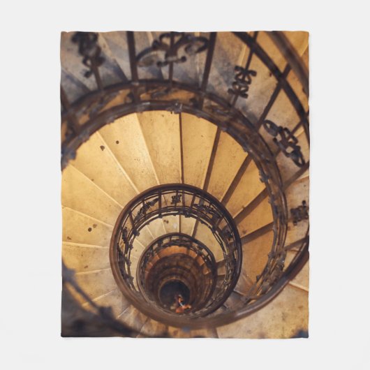Treppen mit Spiralkreistreppen, alte Treppen, Fleecedecke (Vorderseite)
