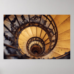 Treppen mit Spiralkreistreppen, alte Treppen, Poster
