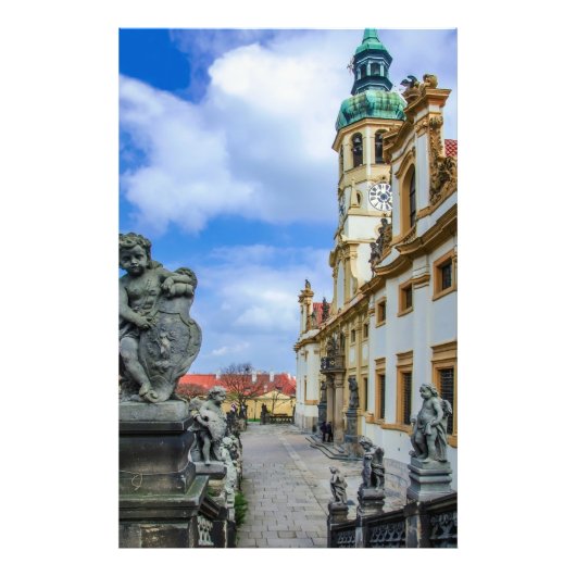 Treppen mit Stein Engel in der Kirche Loreto Prag Fotodruck (Vorne)