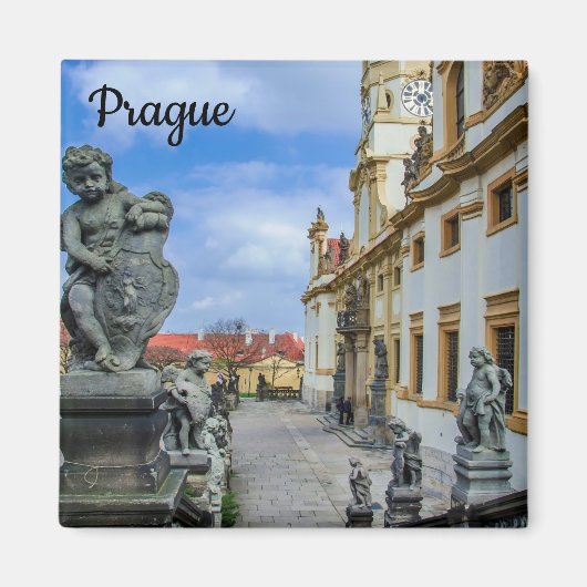 Treppen mit Stein Engel in der Kirche Loreto Prag Magnet (Vorne)