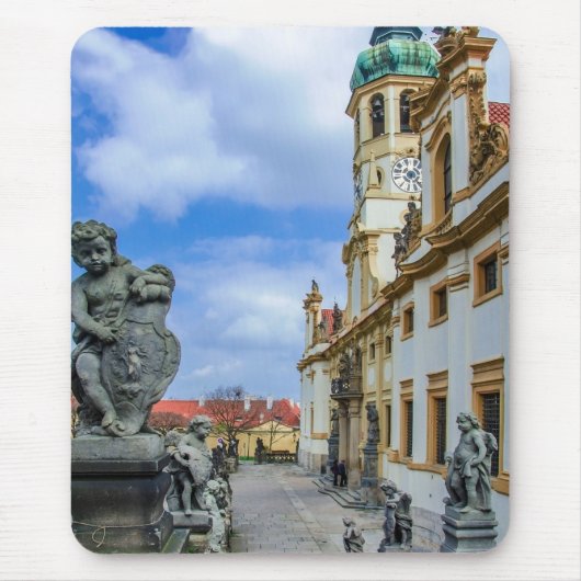 Treppen mit Stein Engel in der Kirche Loreto Prag Mousepad (Vorne)