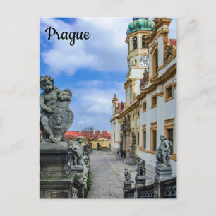 Treppen mit Stein Engel in der Kirche Loreto Prag Postkarte