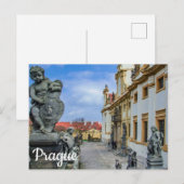 Treppen mit Stein Engel in der Kirche Loreto Prag Postkarte (Vorne/Hinten)