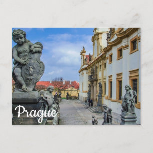 Treppen mit Stein Engel in der Kirche Loreto Prag Postkarte
