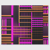 Treppen Schwarz Rosa Amou Isometrisches Muster Geschenkpapier (Flach)