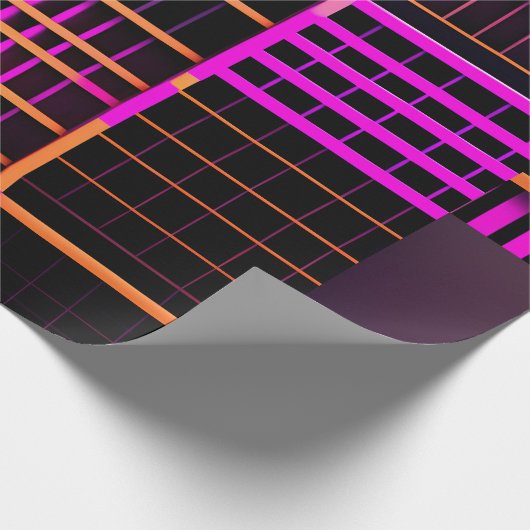 Treppen Schwarz Rosa Amou Isometrisches Muster Geschenkpapier (Ecke)