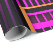 Treppen Schwarz Rosa Amou Isometrisches Muster Geschenkpapier (Rolleneckpunkt)