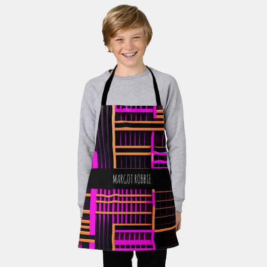 Treppen Schwarz Rosa Amou Isometrisches Muster Schürze (Getragen)