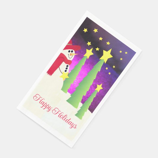 Treppen und Schneemann Serviette (Ecke)