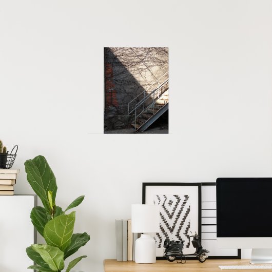 Treppen, Ziegelsteine, leicht Poster (Heimbüro)