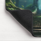 Treppen zum antiken Tor im verzauberten Wald Mousepad (Ecke)