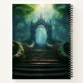 Treppen zum antiken Tor im verzauberten Wald Notizblock (Rückseite)