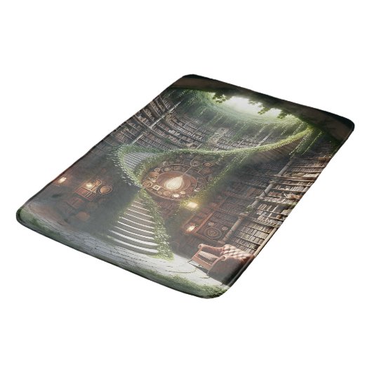 Treppen zum Traum eines Buches Badematte (Schrägansicht)