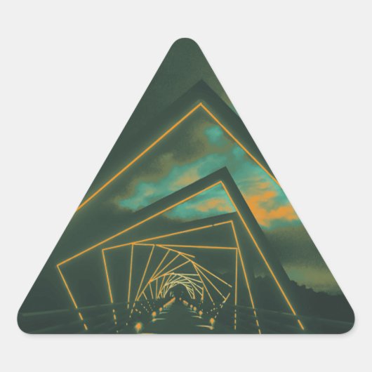 Treppenbrücke Dreieckiger Aufkleber (Vorderseite)