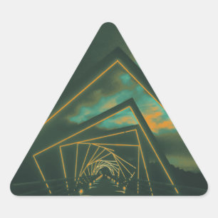 Treppenbrücke Dreieckiger Aufkleber