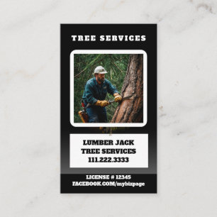 *~* Treppendienste Lumber Jack Man QR Forest Visitenkarte