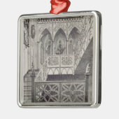 Treppenhaus am Erdbeerhügel, graviert von J. Newto Silbernes Ornament (Links)