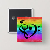 Treppenhaus Clef Bass Clef Musical Heart Rainbow S Button (Vorne & Hinten)