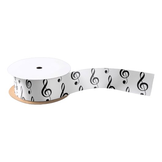 Treppenhaus Clef Musical 1.5" Satin Ribbon Satinband (Spule)
