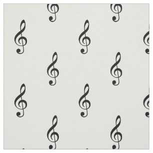 Treppenhaus Clef Musical Schwarz und Weiß Stoff