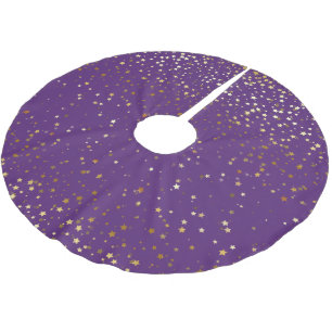 Treppenhaus-Gold-Sterne Lila Polyester Weihnachtsbaumdecke