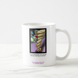 Treppenhaus zum Himmel Parodie Cartoon auf Kaffeet Kaffeetasse