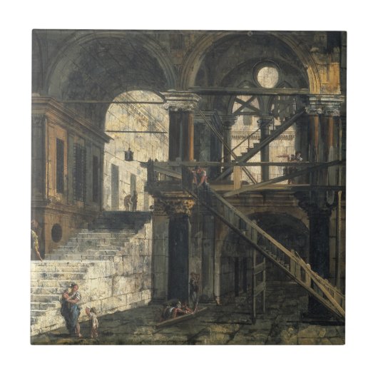 Treppenhausschacht in einem Renaissance-Haus, Fliese (Vorderseite)