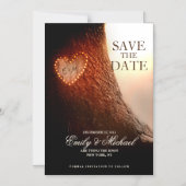 Treppenherz Rustikal und Vintag Save the Date Magneteinladung (Vorderseite)