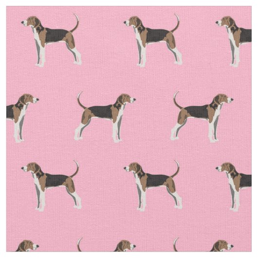 Treppenhund Walker Coonhound Hund rosa Stoff (Nahaufnahme)