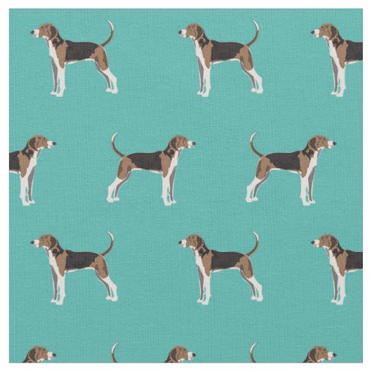 Treppenhund Walker Coonhound Hund Türkis Stoff (Nahaufnahme)