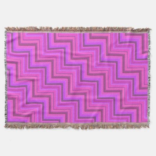 Treppenmuster aus rosa Streifen Decke (Vorderseite)